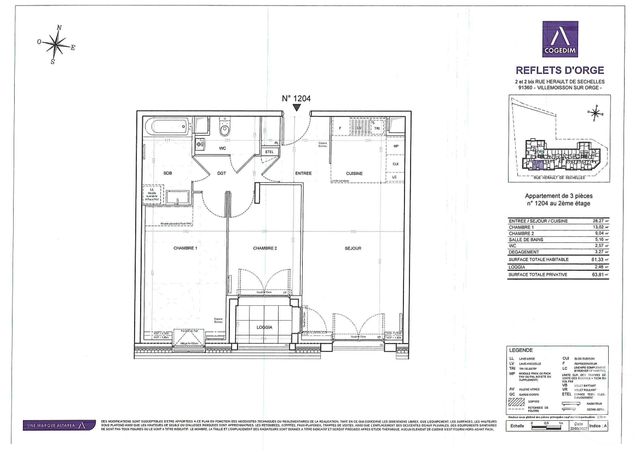 Appartement F3 à louer VILLEMOISSON SUR ORGE