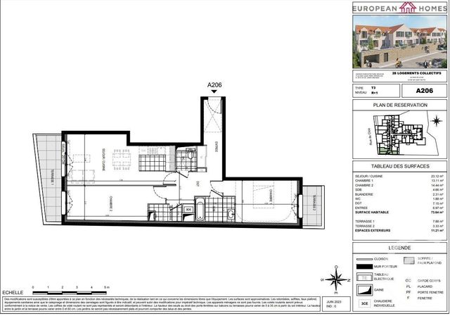 Appartement F3 à vendre - 3 pièces - 73.64 m2 - GIF SUR YVETTE - 91 - ILE-DE-FRANCE - Century 21 S.L.P. Immobilier