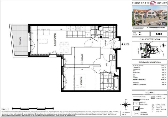 Appartement F3 à vendre - 3 pièces - 61.96 m2 - GIF SUR YVETTE - 91 - ILE-DE-FRANCE - Century 21 S.L.P. Immobilier