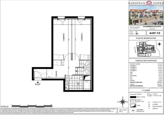 Appartement F3 à vendre - 5 pièces - 105.48 m2 - GIF SUR YVETTE - 91 - ILE-DE-FRANCE - Century 21 S.L.P. Immobilier